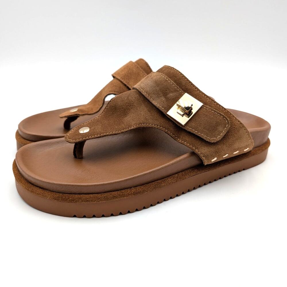 Steve Madden Thona Sandals Open Round Toe Women's Chestnut Size US9M EU39.5
